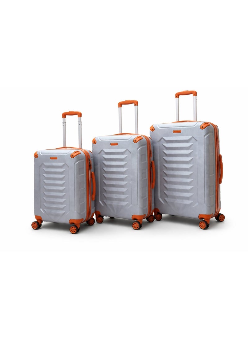 Abs Luggage Trolley Bags 3 Pcs Set (silver)